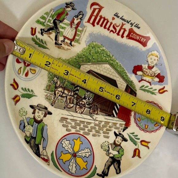 Vintage Amish Folk Art Plate, Collectible & Rustic Home Decor, Good Condition - Picture 7 of 14